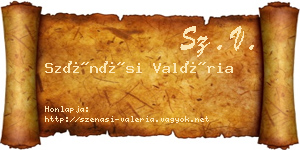 Szénási Valéria névjegykártya