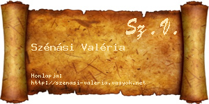 Szénási Valéria névjegykártya